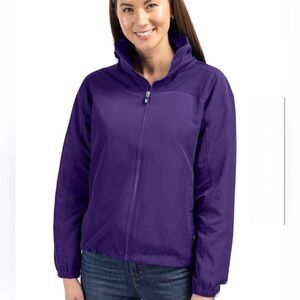 CUTTER & BUCK Charter Eco Recycled Full-Zip Purple Jacket-M NWT!